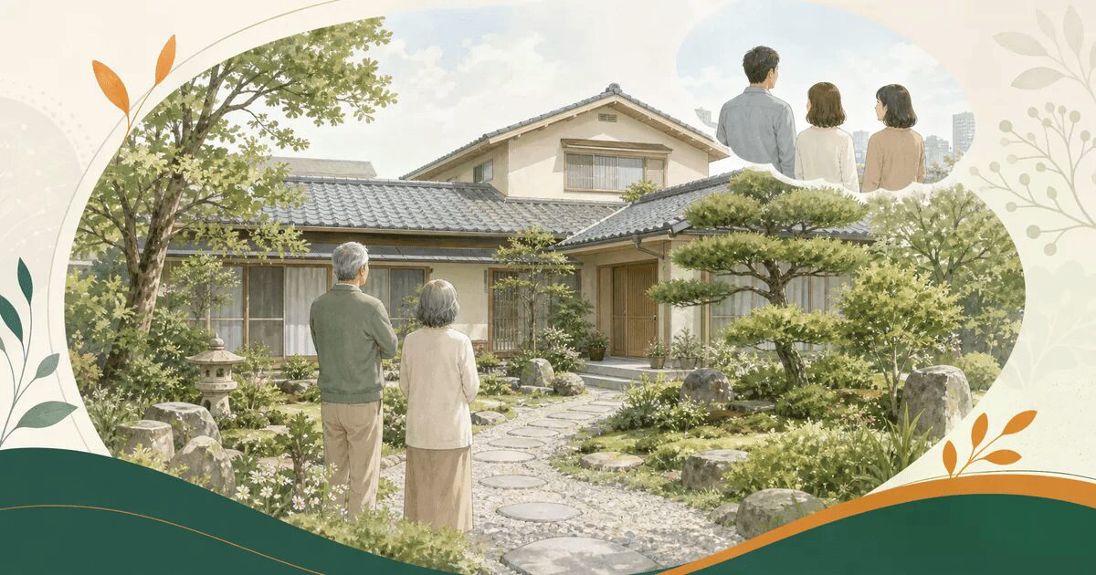実家の庭を管理しやすく整える庭じまい相談所のイメージ